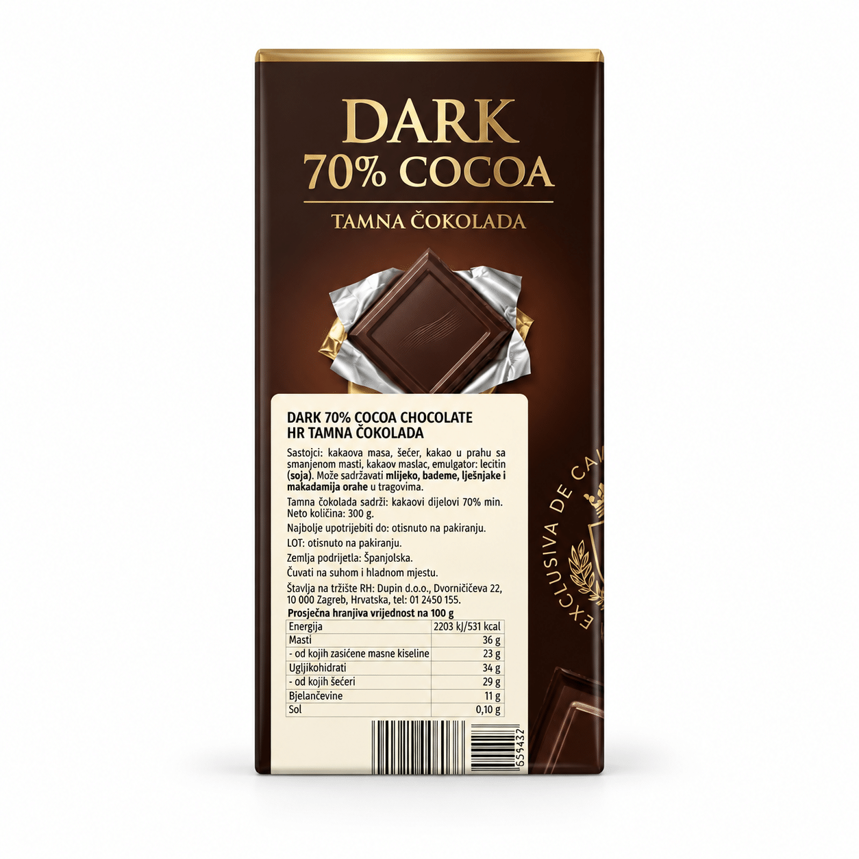 Tamna Čokolada 70% Kakao 300g - Slika 2