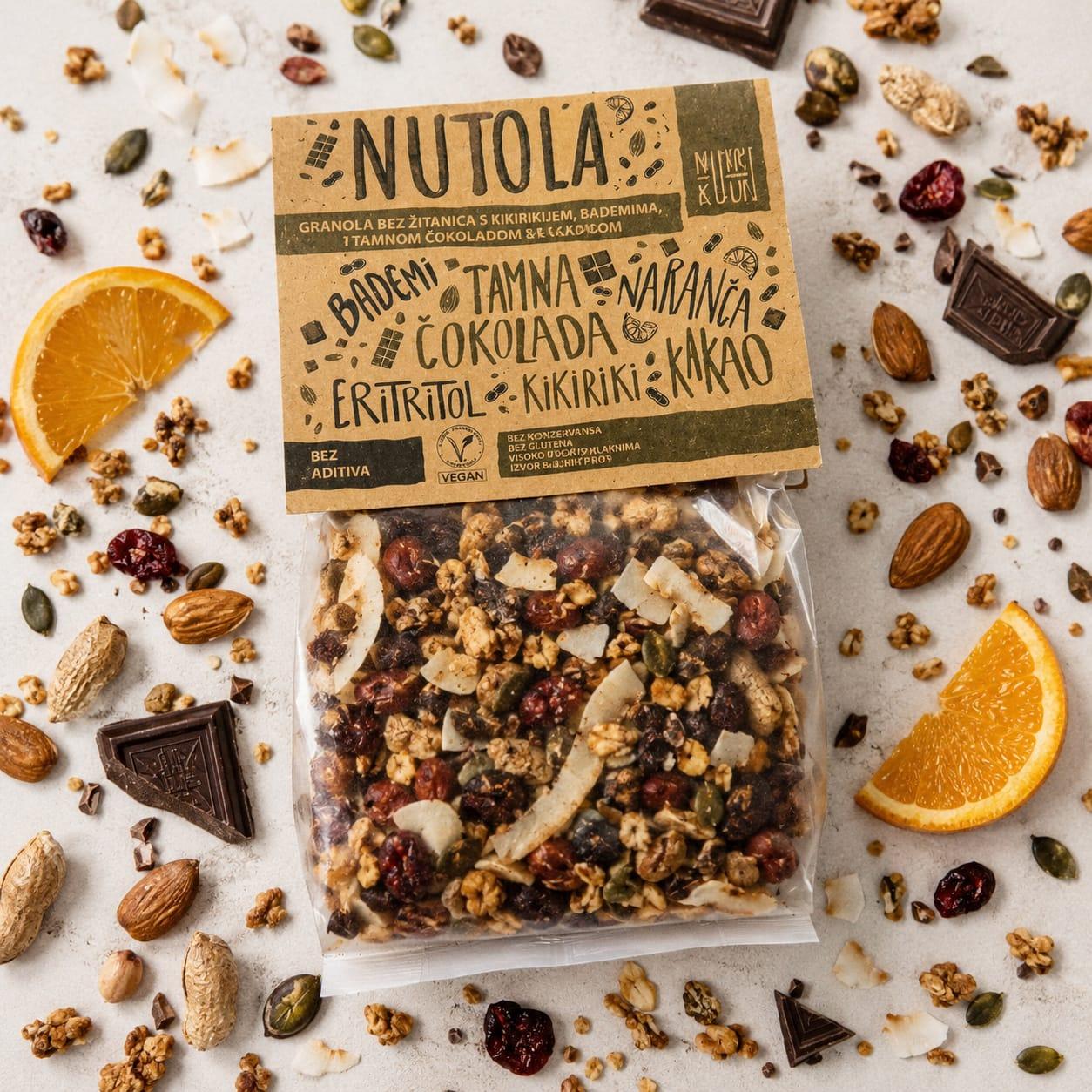 Nutola granola čokolada naranča 300g BG