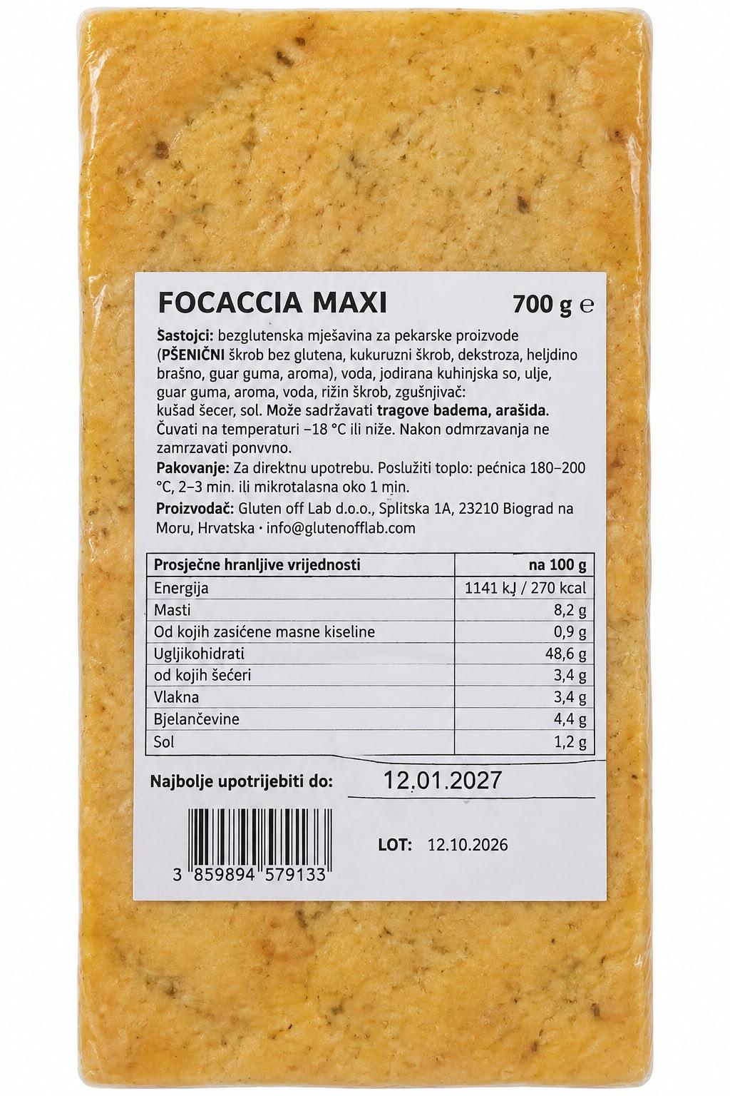 Focaccia max 700g BG - Slika 2